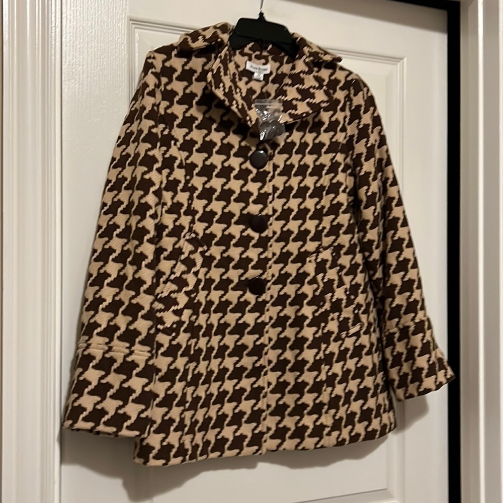 NWOT Joan Rivers Wool Houndstooth Jacket
